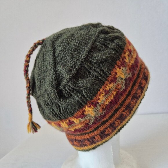 Lost Horizons 100% Wool Fleece Line Knit Fair Isle Winter Beanie Womens One Size - Picture 6 of 12